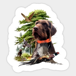 Pudelpointer , bird hunting Sticker